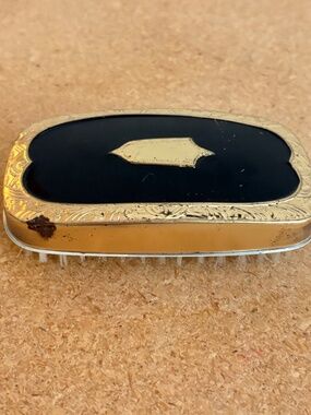 Vintage Mens Grooming Black and Gold Metal Casing  - some tarnishing